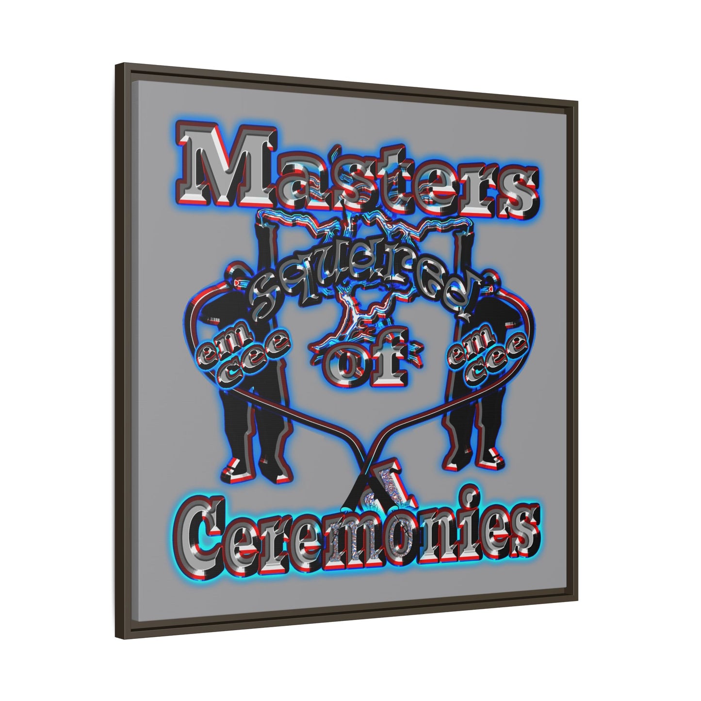 em cee squared - framed canvas art (grey)
