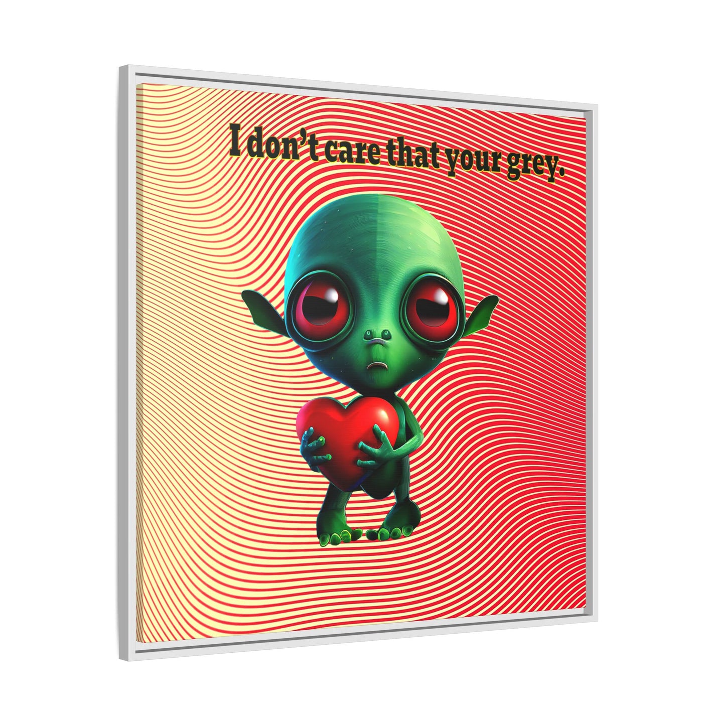 I don't care that your grey - framed canvas art (yellow-orange wave)