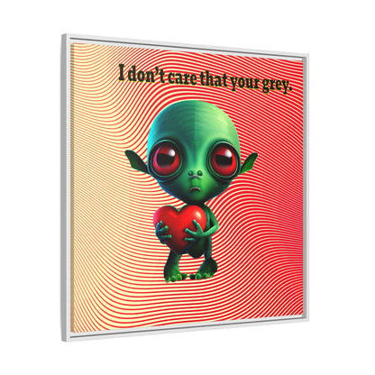 I don't care that your grey - framed canvas art (yellow-orange wave)