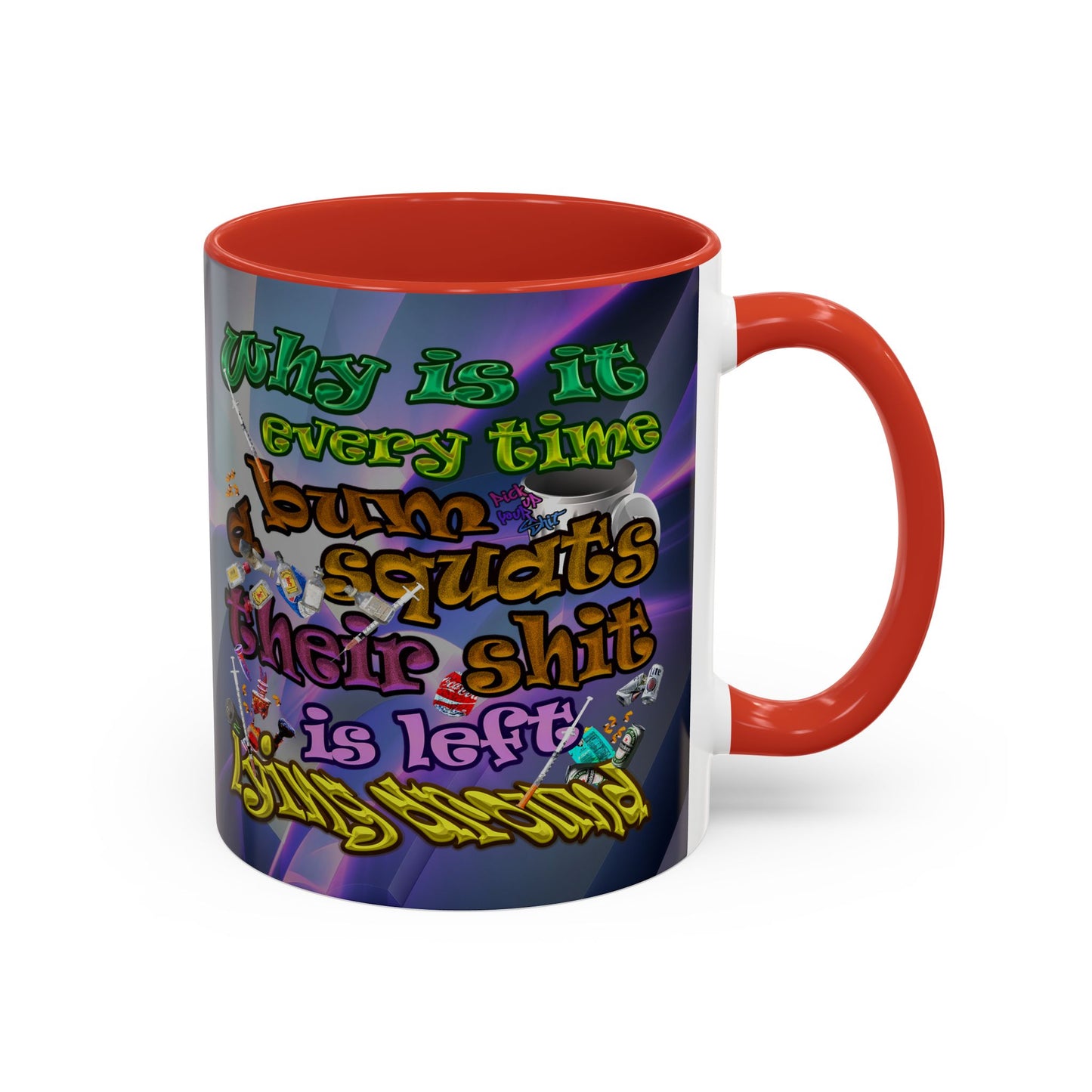 the bum's shit - Accent Mug (grey-pink wave)