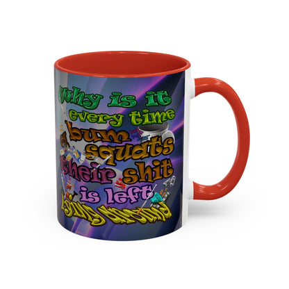 the bum's shit - Accent Mug (grey-pink wave)