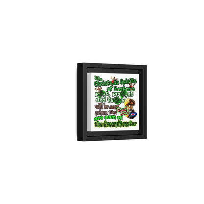 christmas spirits of boston - framed canvas art (white)