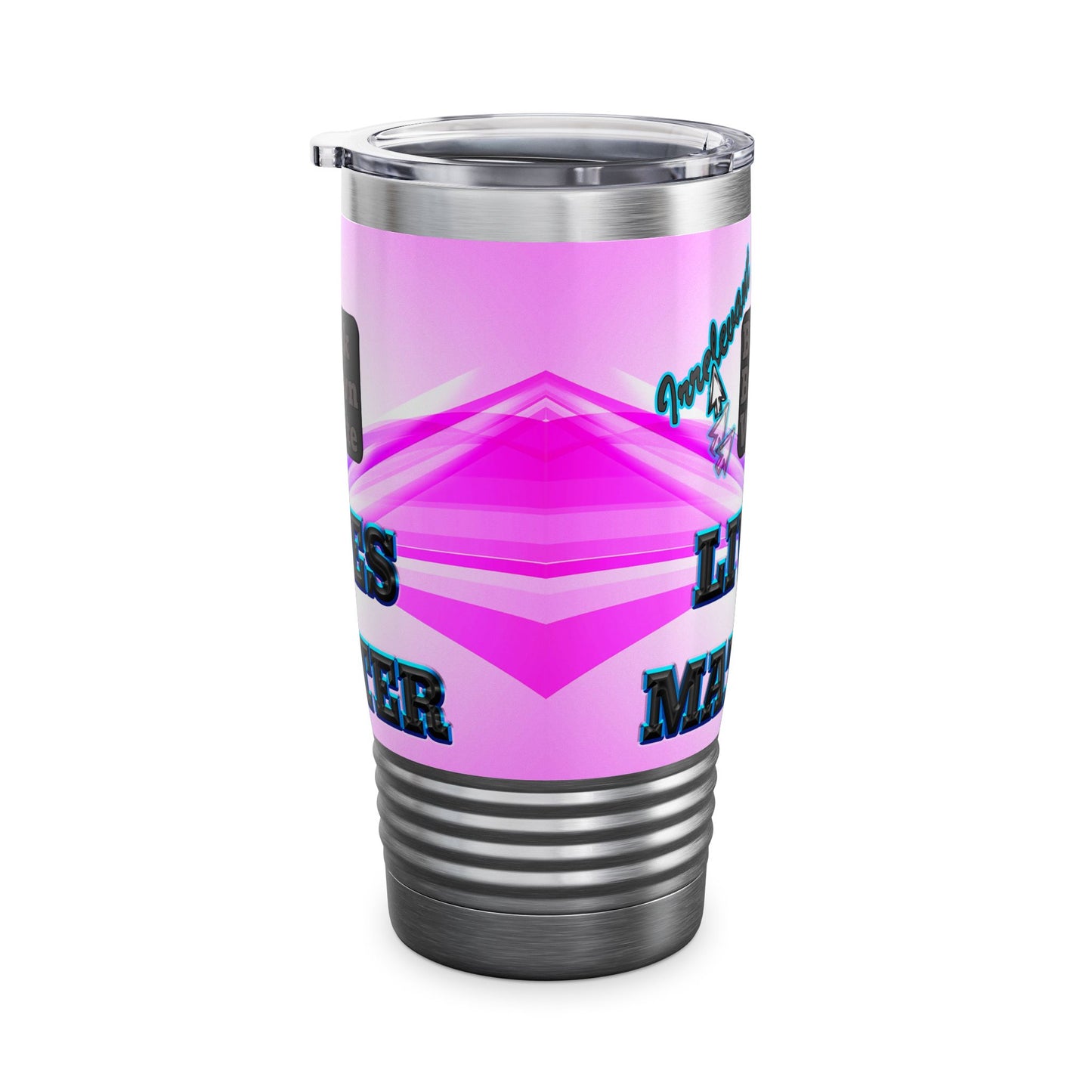 irrelevant - Ringneck Tumbler, 20oz (light blue-pink wave)