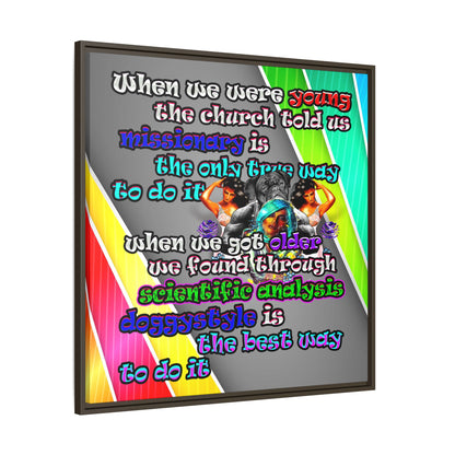 doggystyle - framed canvas art (rainbow split)