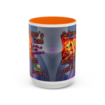 schrodinger's cat - Accent Mug (grey-pink wave)