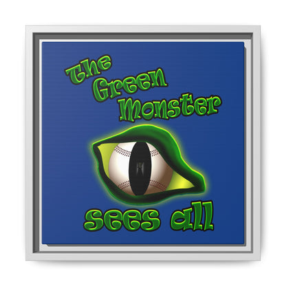 green monster - framed canvas art (dark blue)