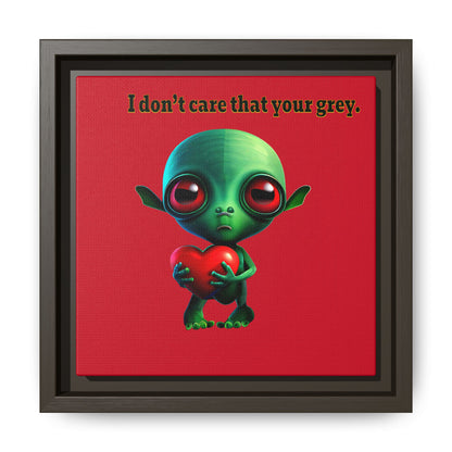 I don't care that your grey - framed canvas art (dark red)