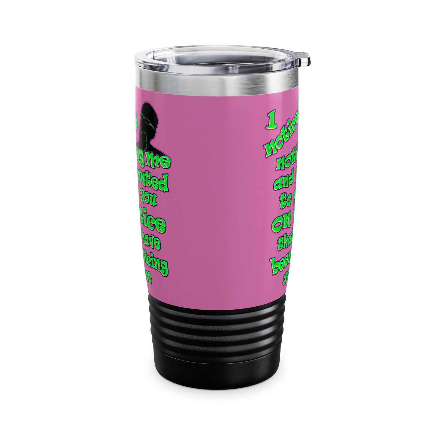 noticed you noticing - Ringneck Tumbler, 20oz (light pink)