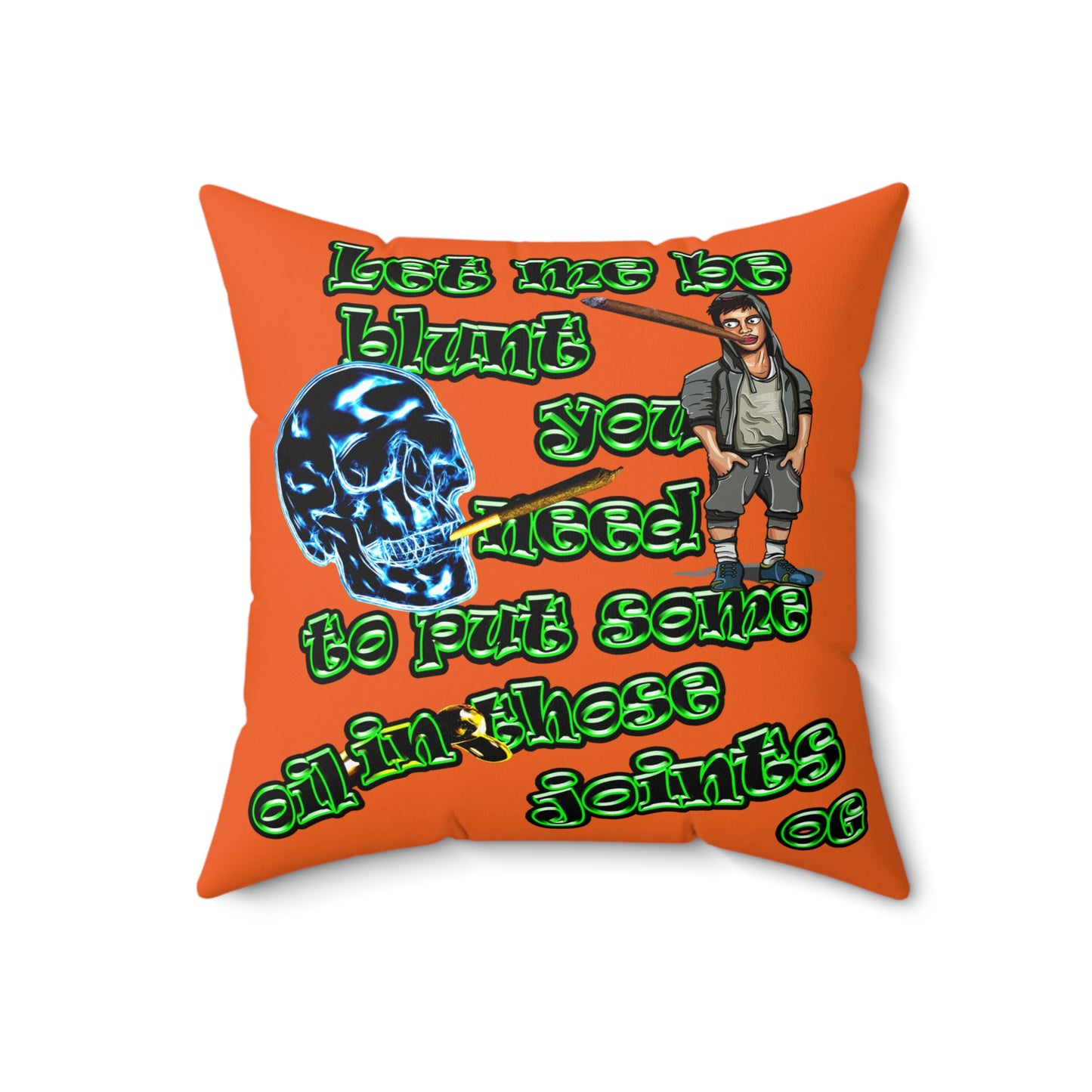 og - Spun Polyester Square Pillow - (orange)