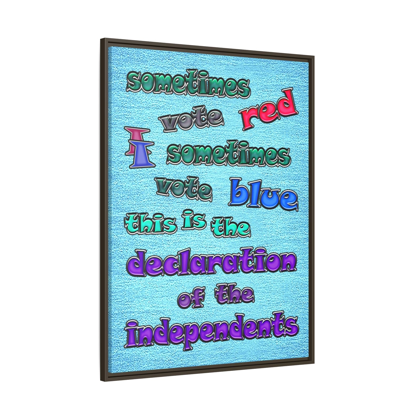 declaration of the independents - framed canvas art (faded blue)