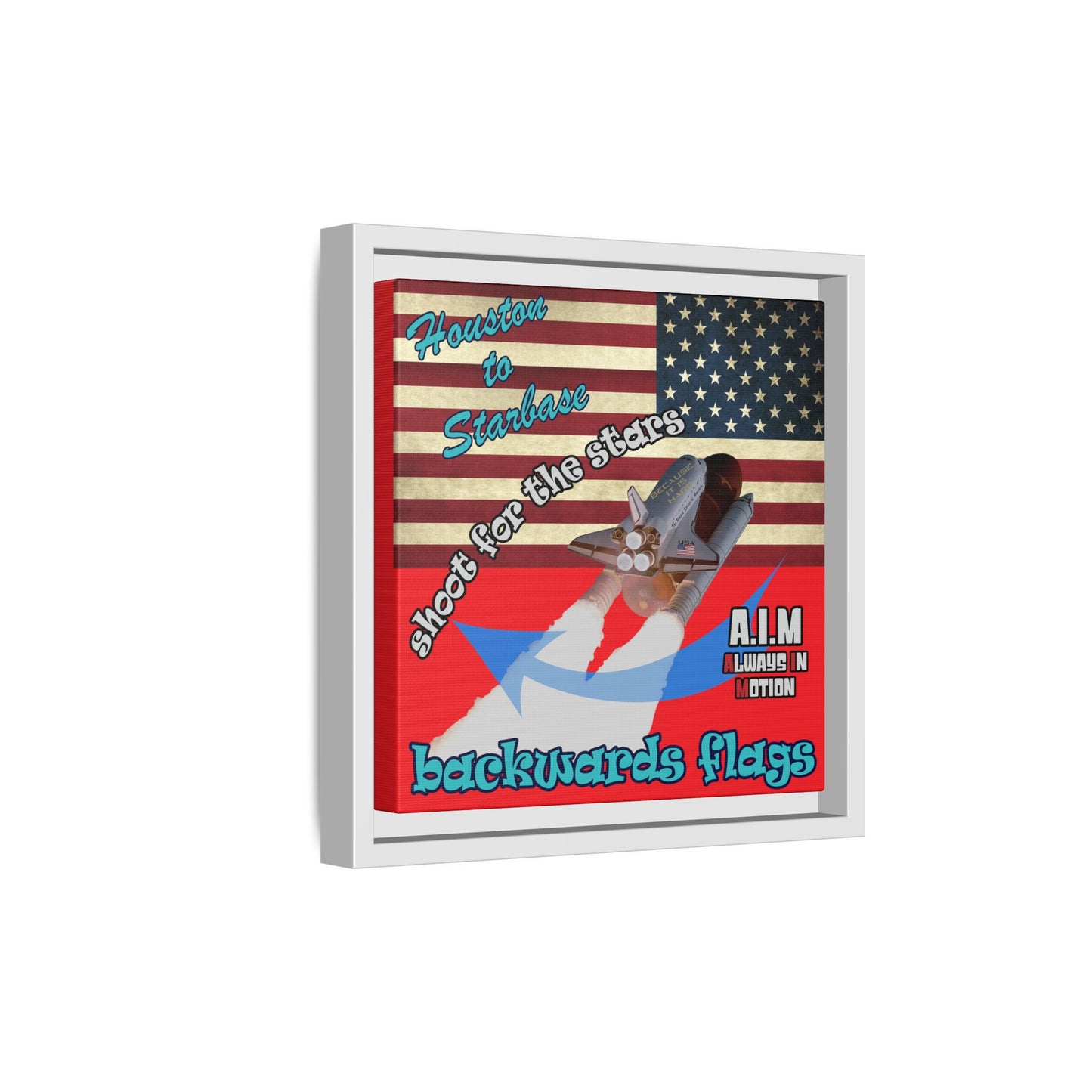 shoot for the stars - framed canvas art (red)