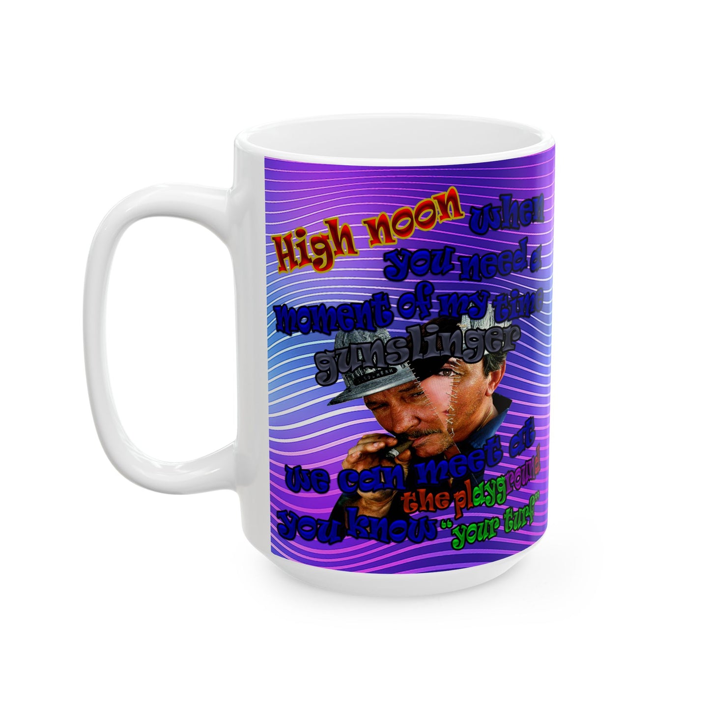 high noon - White Mug (purple wave)