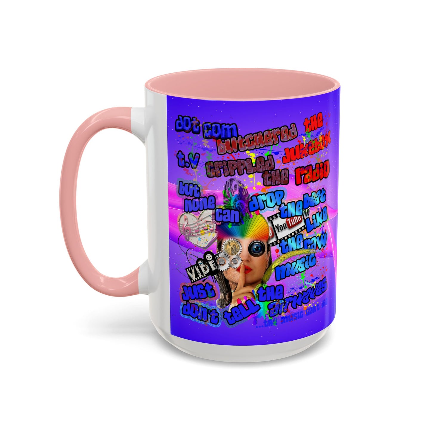 drop the beat - Accent Mug (purple-pink wave)