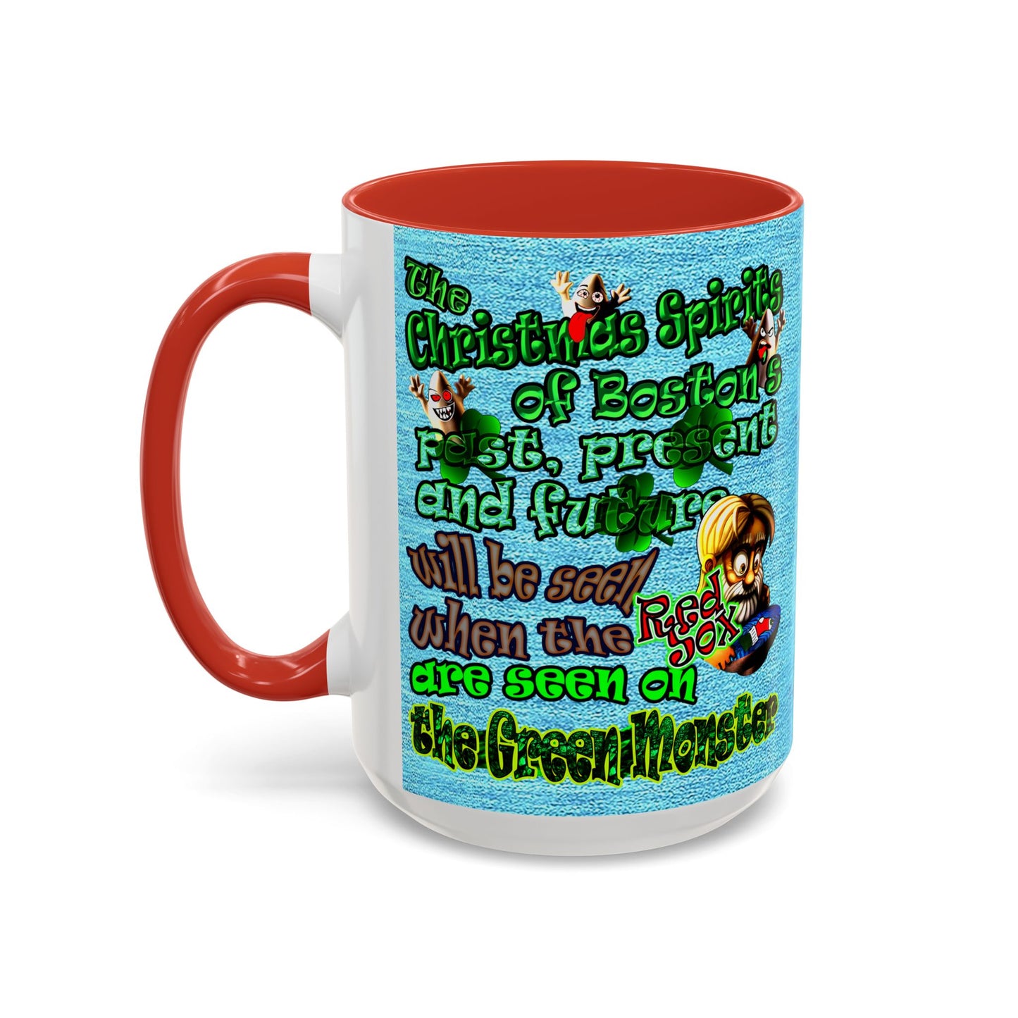 christmas spirits of boston - Accent Mug (faded blue)