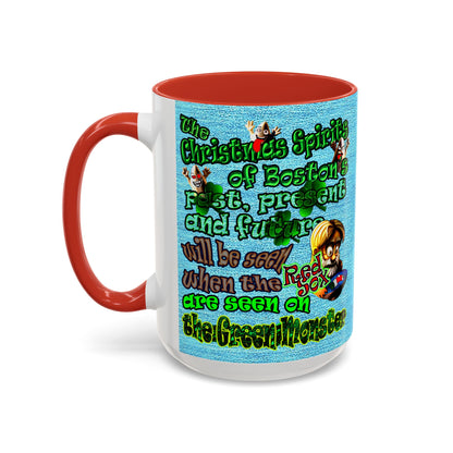 christmas spirits of boston - Accent Mug (faded blue)