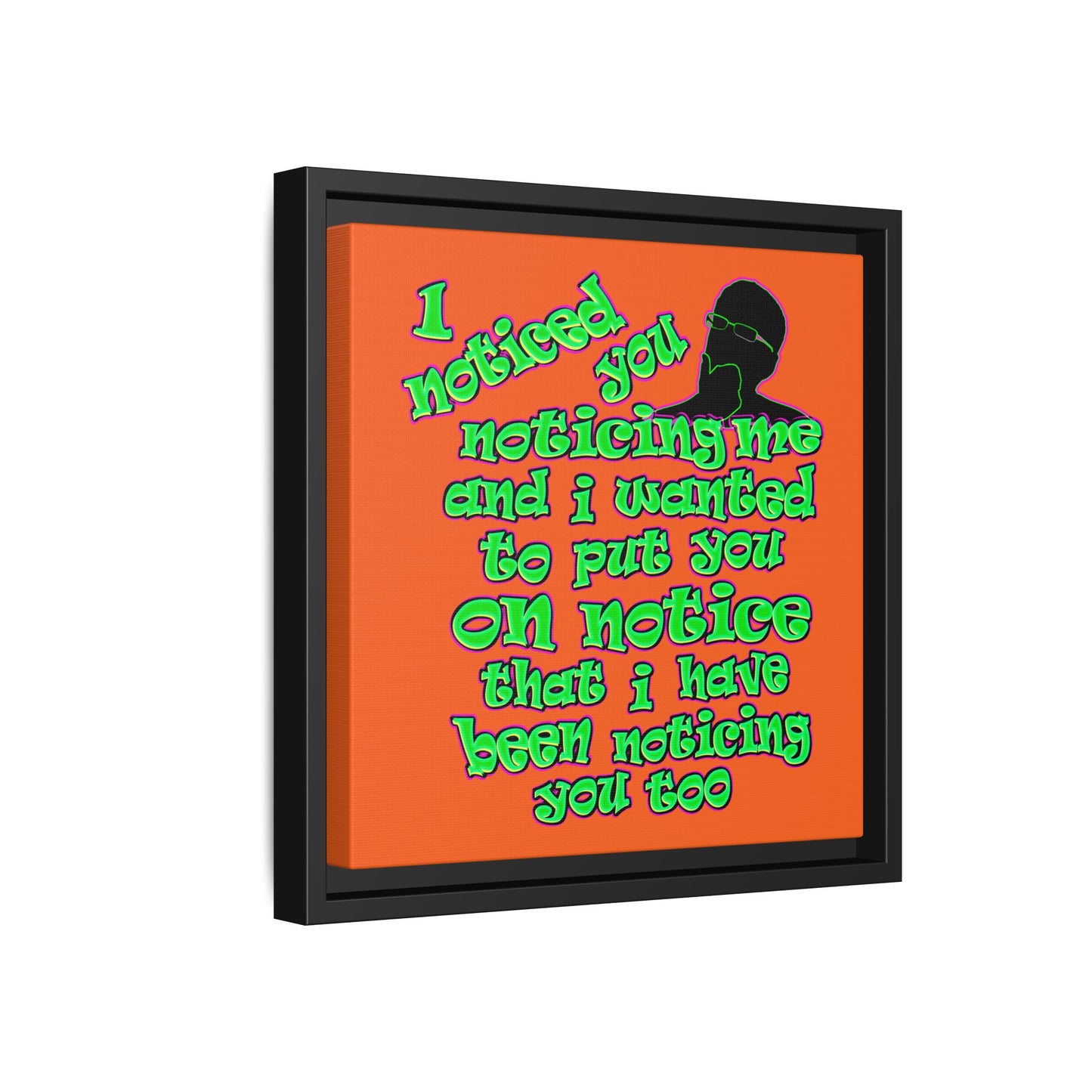 noticed you noticing - framed canvas art (orange)
