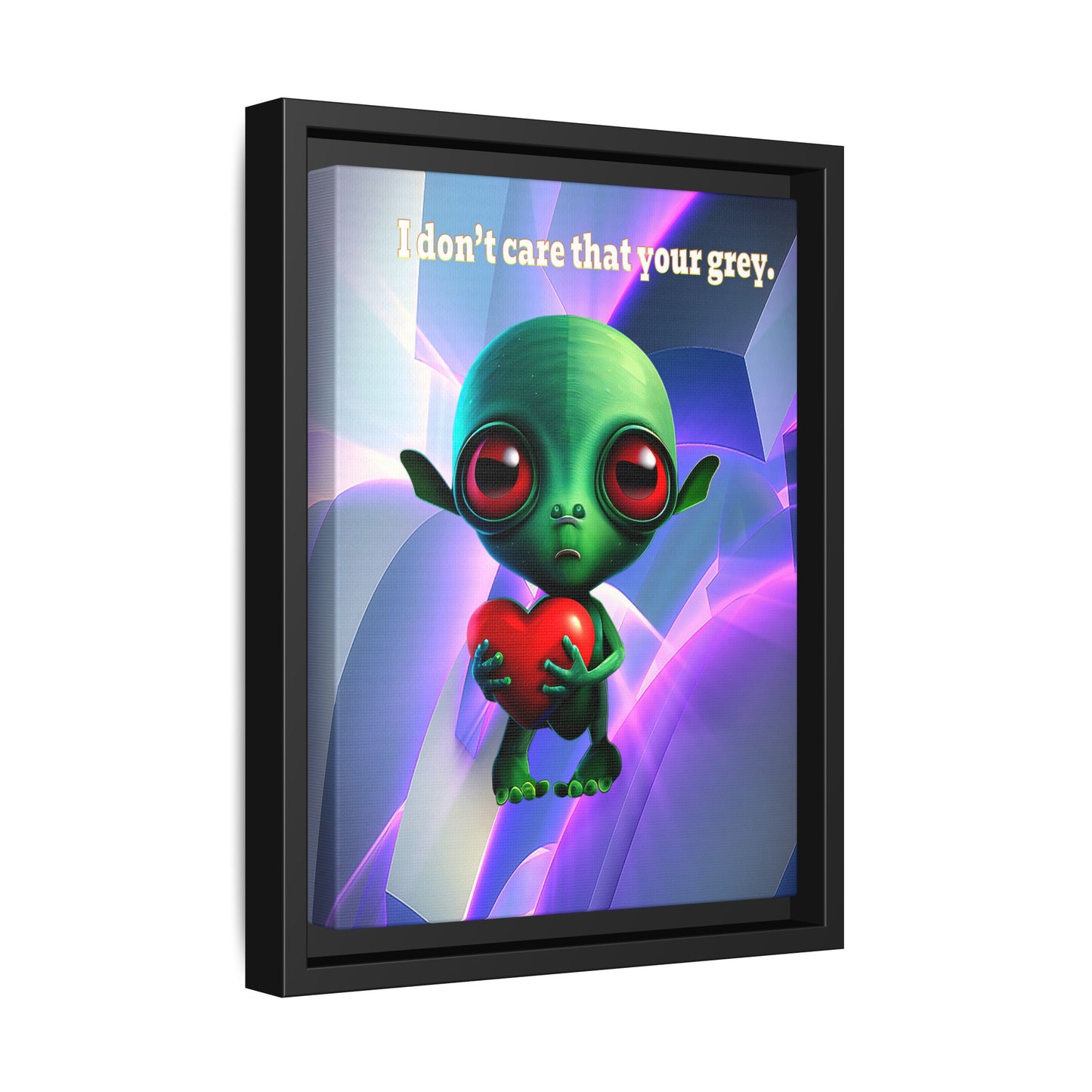 I don't care that your grey - framed canvas art (grey-pink wave)