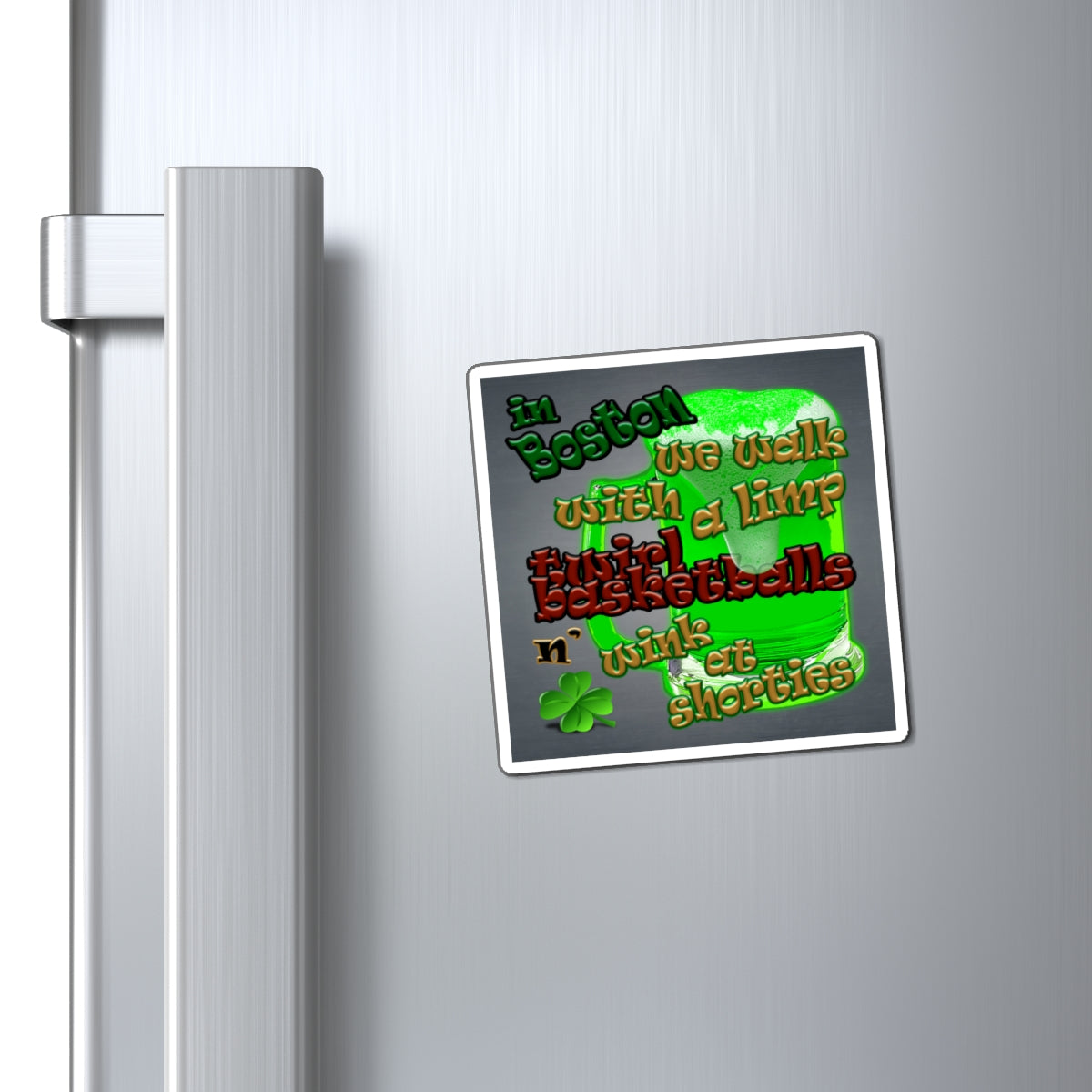 celtics logo - Magnets - (grey-light grey)