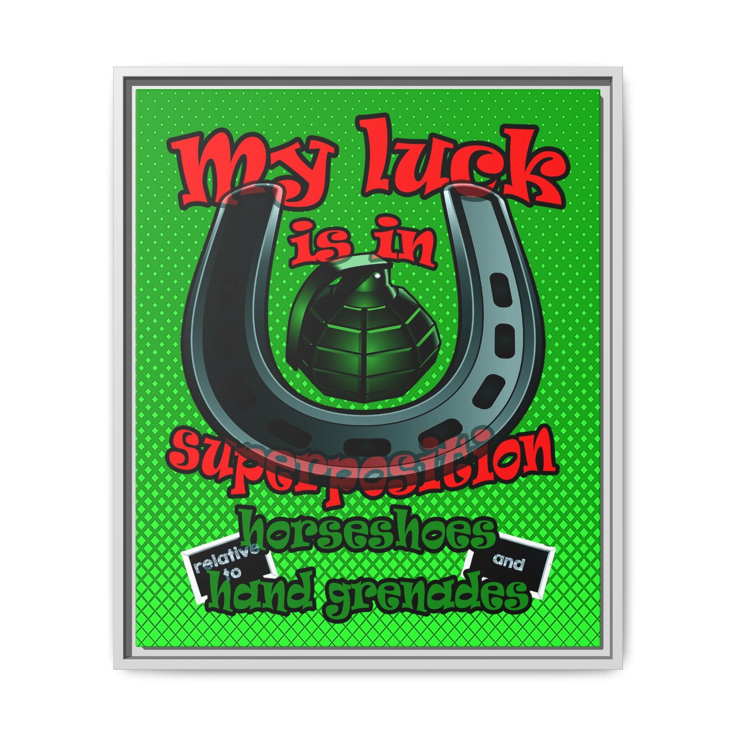 my luck - framed canvas art (logo green)