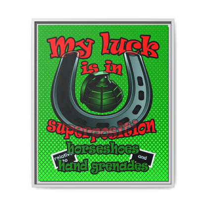 my luck - framed canvas art (logo green)