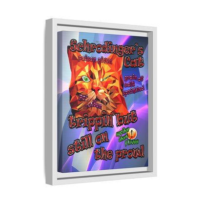 schrodinger's cat - framed canvas art (grey-pink wave)