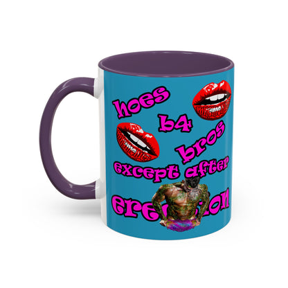 hoes b4 bros - Accent Mug (turquoise)