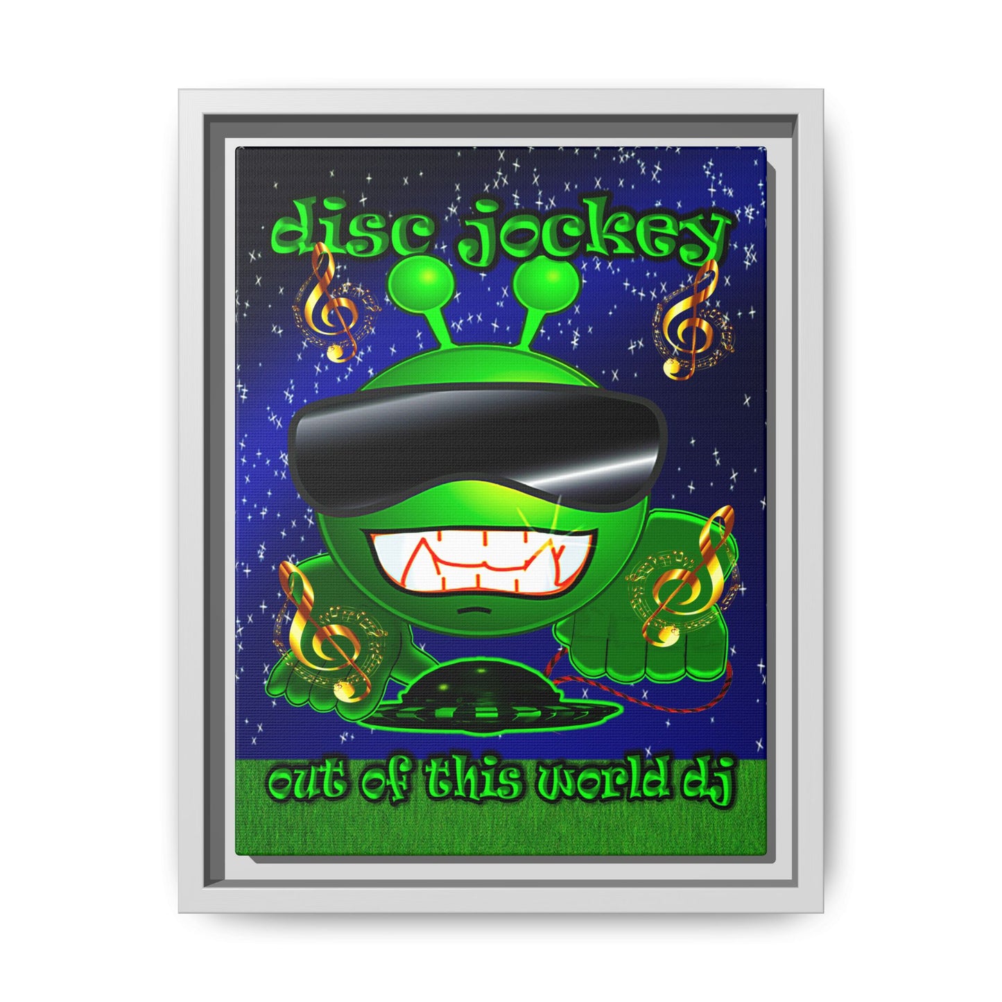 disc jockey - framed canvas art ('snoops' background)