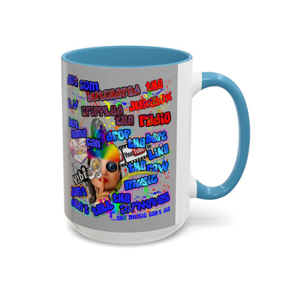drop the beat - Accent Mug (light grey)