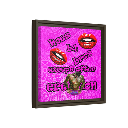 hoes b4 bros - framed canvas art (pink swirl)