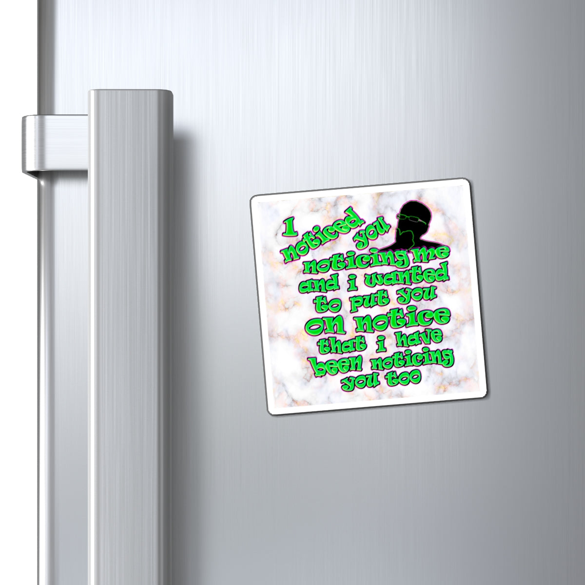 noticed you noticing - Magnets - (white marble)