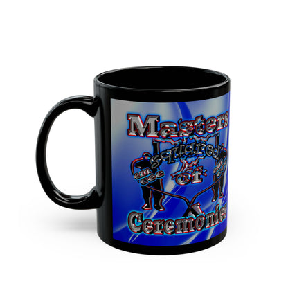 em cee squared - Black Mug (blue-white wave)