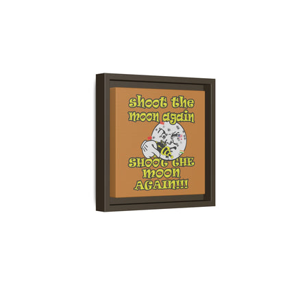 shoot the moon again - framed canvas art (light brown)