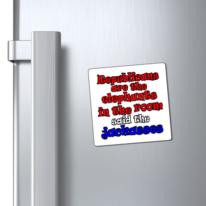 donkeys and elephants - Magnets - (white)