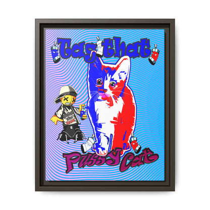 tag that - framed canvas art (light blue-purple wave)