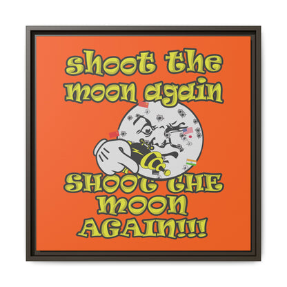 shoot the moon again - framed canvas art (orange)