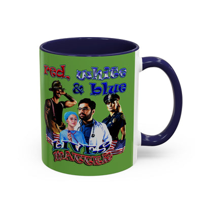 rw&b lives matter - Accent Mug (green)