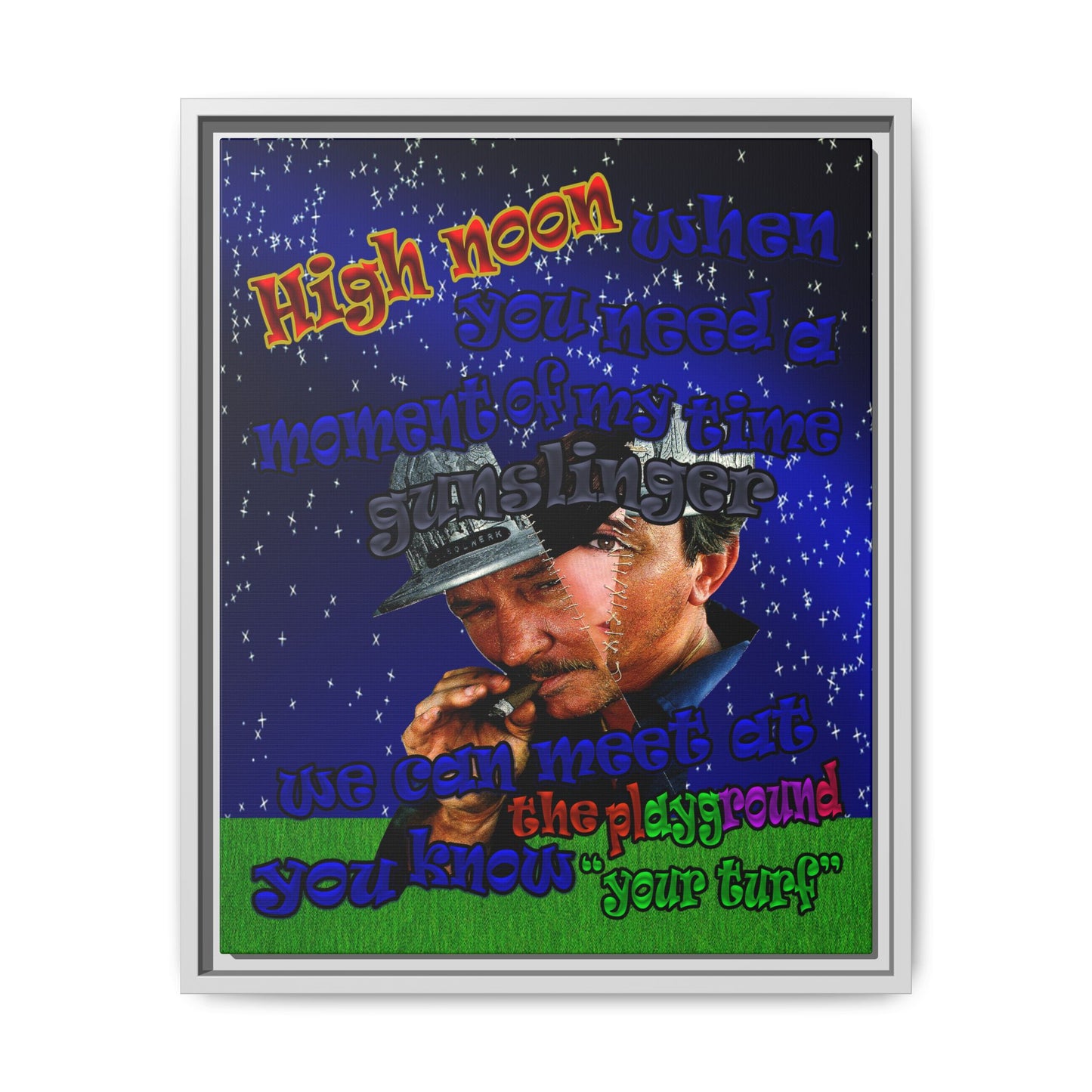high noon - framed canvas art ('snoops' background)