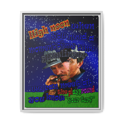 high noon - framed canvas art ('snoops' background)