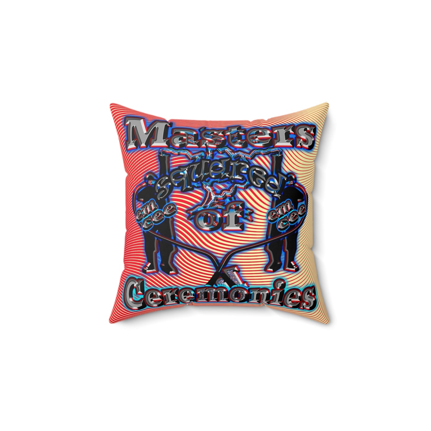 em cee squared - Spun Polyester Square Pillow - (yellow-orange wave)