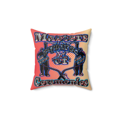em cee squared - Spun Polyester Square Pillow - (yellow-orange wave)