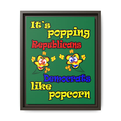 popping like popcorn - framed canvas art (dark green)
