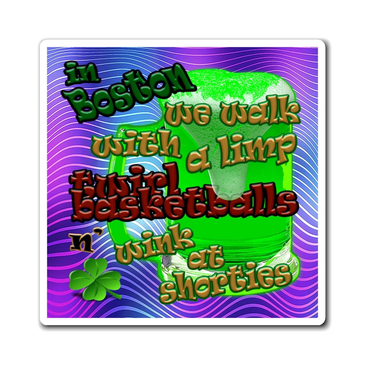 celtics logo - Magnets - (purple wave)