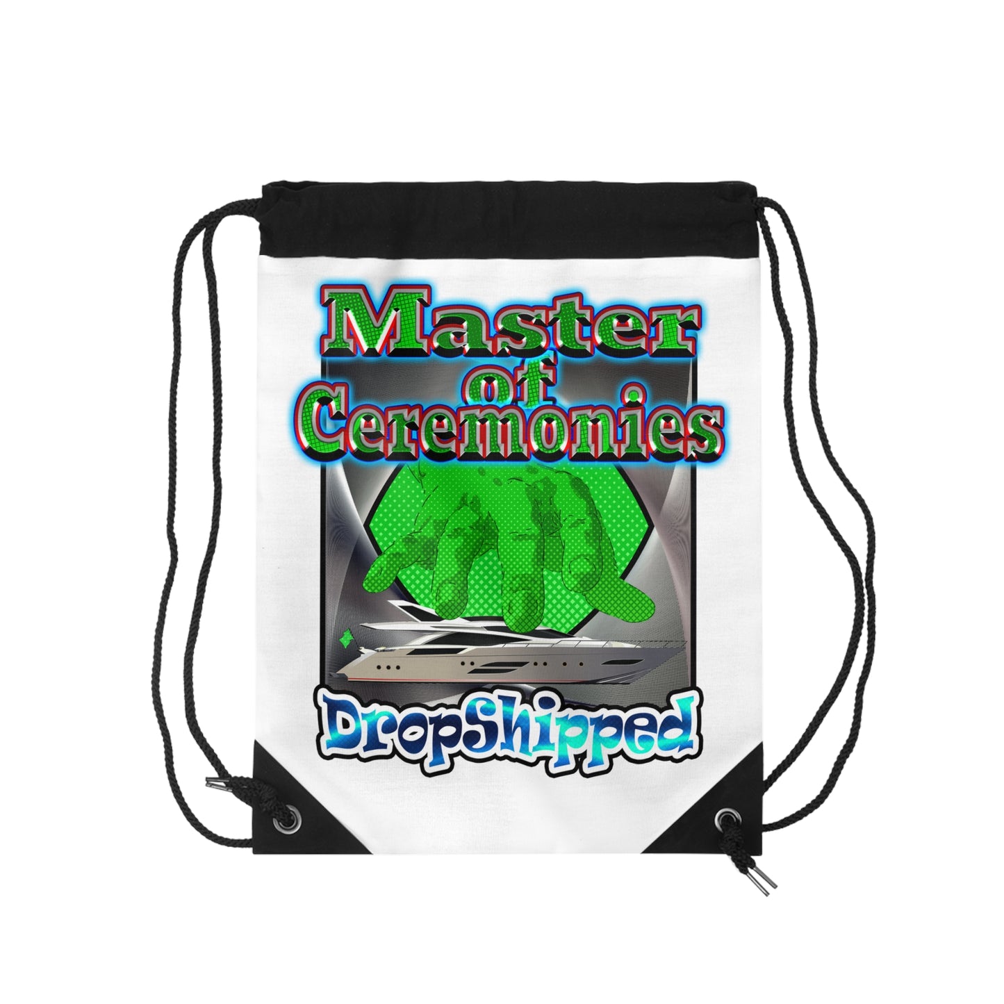 logo - Drawstring Bag (white)