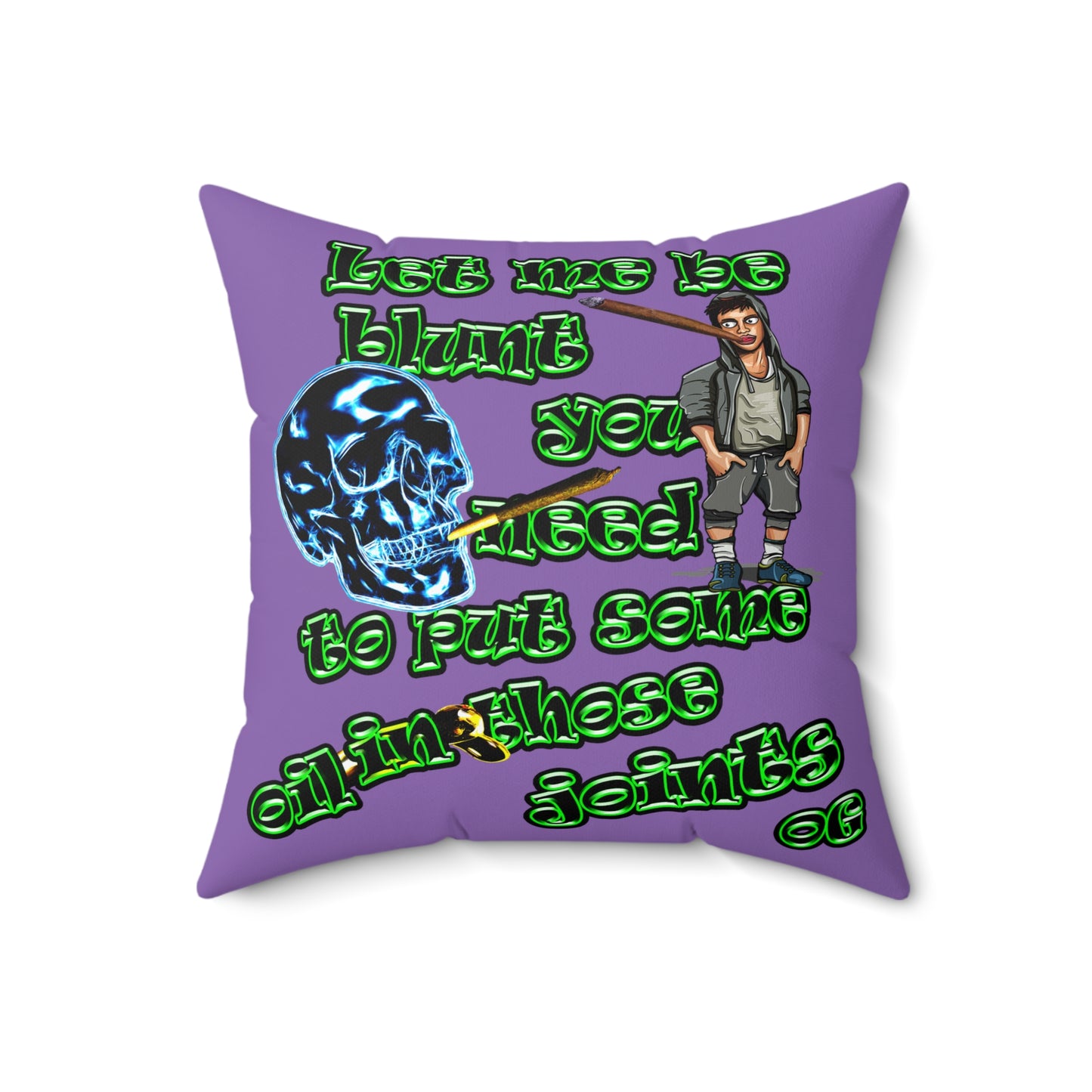og - Spun Polyester Square Pillow - (light purple)