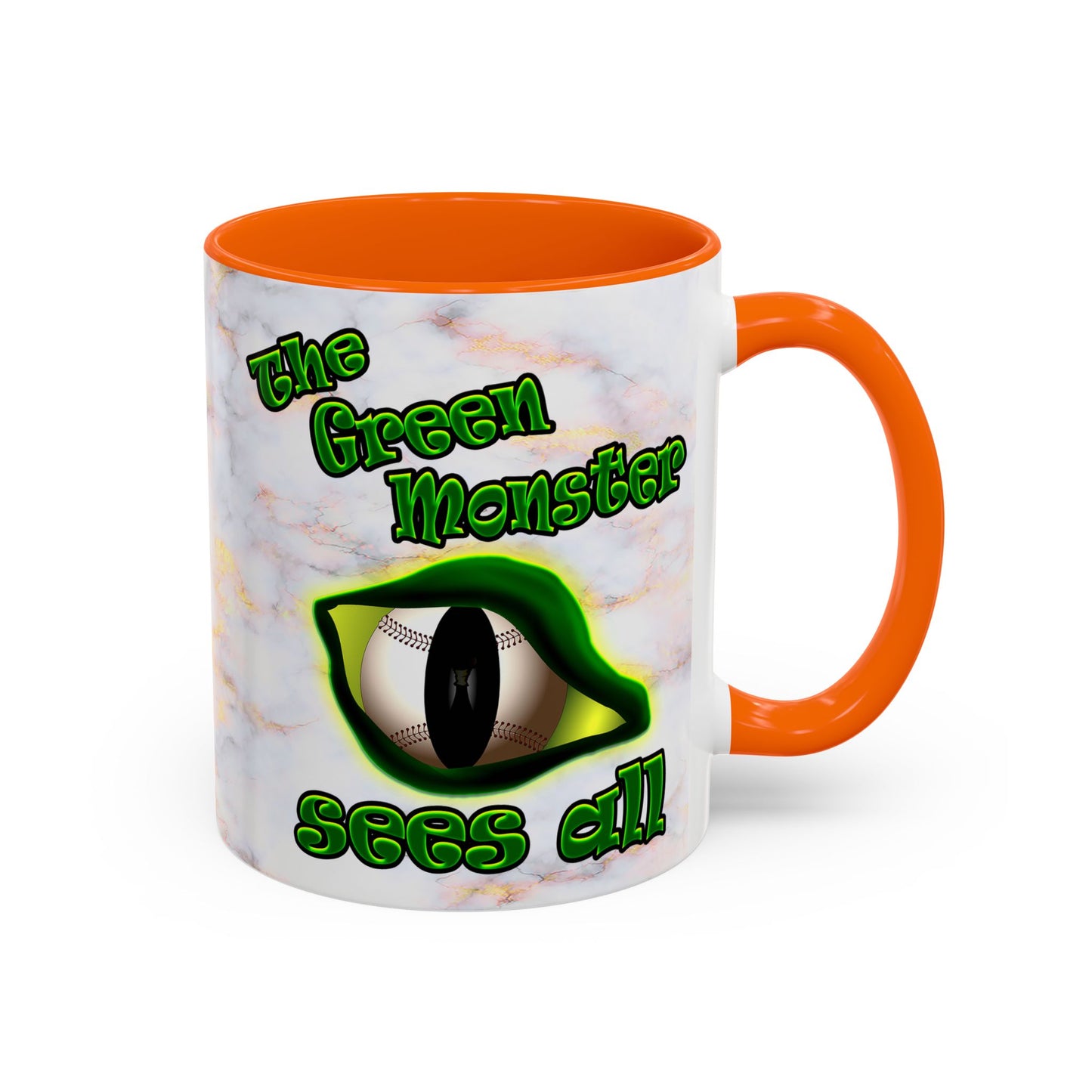 green monster - Accent Mug (white marble)