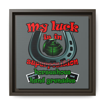 my luck - framed canvas art (dark grey)