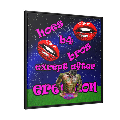 hoes b4 bros - framed canvas art ('snoops' background)