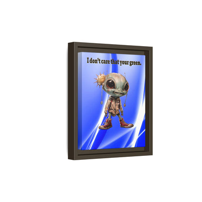 I don't care that your green - framed canvas art (blue-white wave)