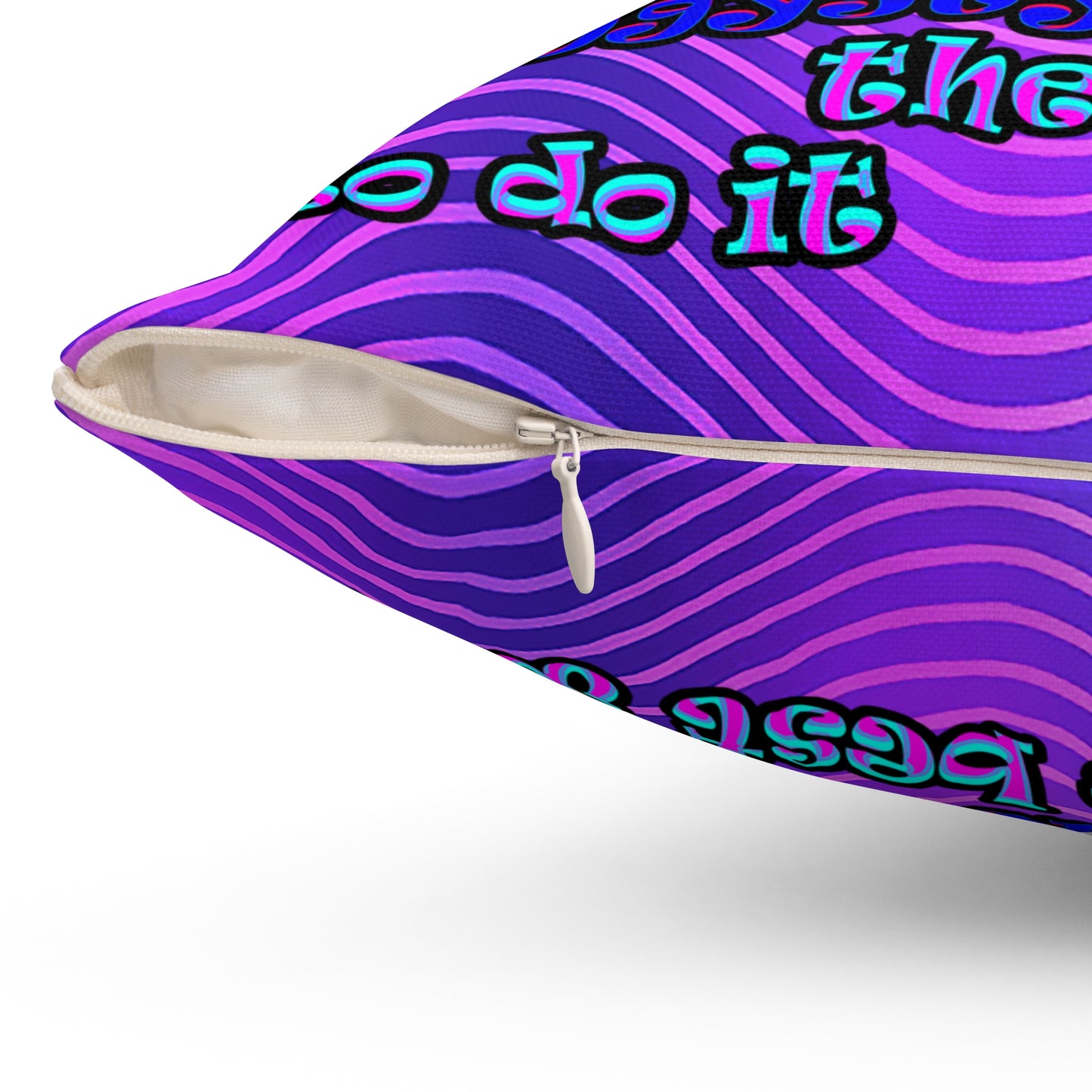 doggystyle - Spun Polyester Square Pillow - (purple wave)
