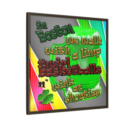 celtics logo - framed canvas art (rainbow split)
